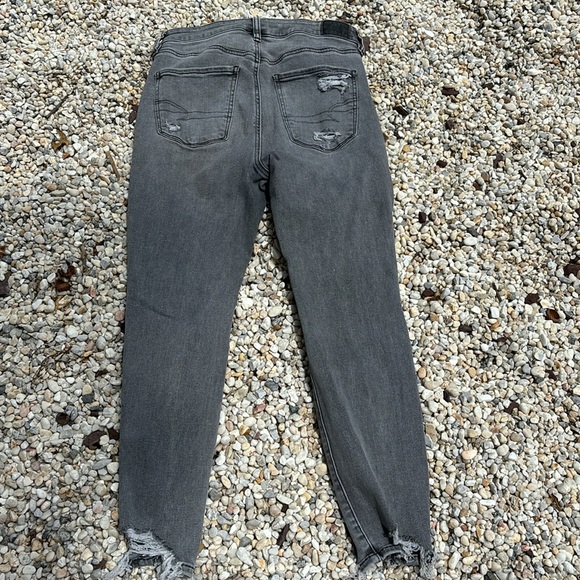 Extra short, American Eagle, gray distressed jeans - Picture 2 of 4